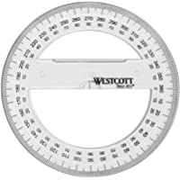Westcott E-10135 00 - Transportador de ángulos- plástico- 10 cm- color transparente